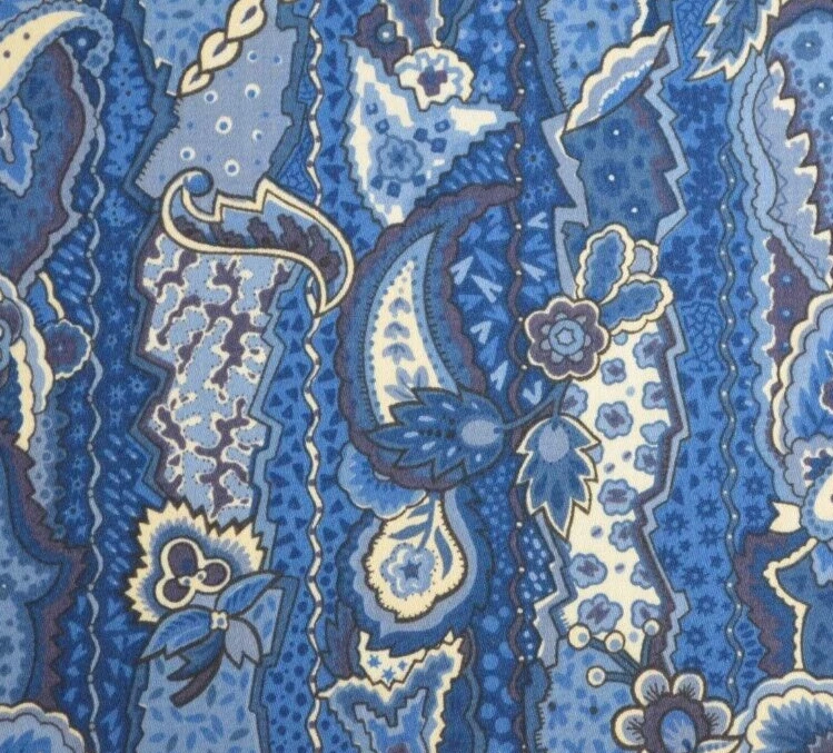 18 yardas disponibles/100 % algodón/ sarga de peso medio/rayas azul cobalto y blanco Foto 2 de 4