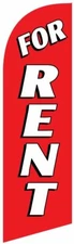 Real Estate FOR RENT Feather Banner Flag - INCLUDED CARRY BAG, POLE KIT, and...