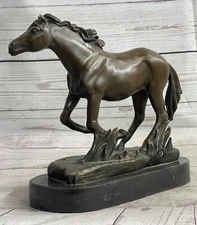 Art Deco Style Arabian Horse Sculpture: Bronze Figurine for Horse Lovers Decor