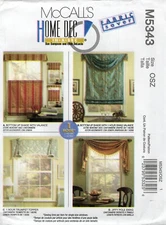 McCall's M5343 1-Hour Window Treatments, Shades & Valances UNCUT Pattern OOP
