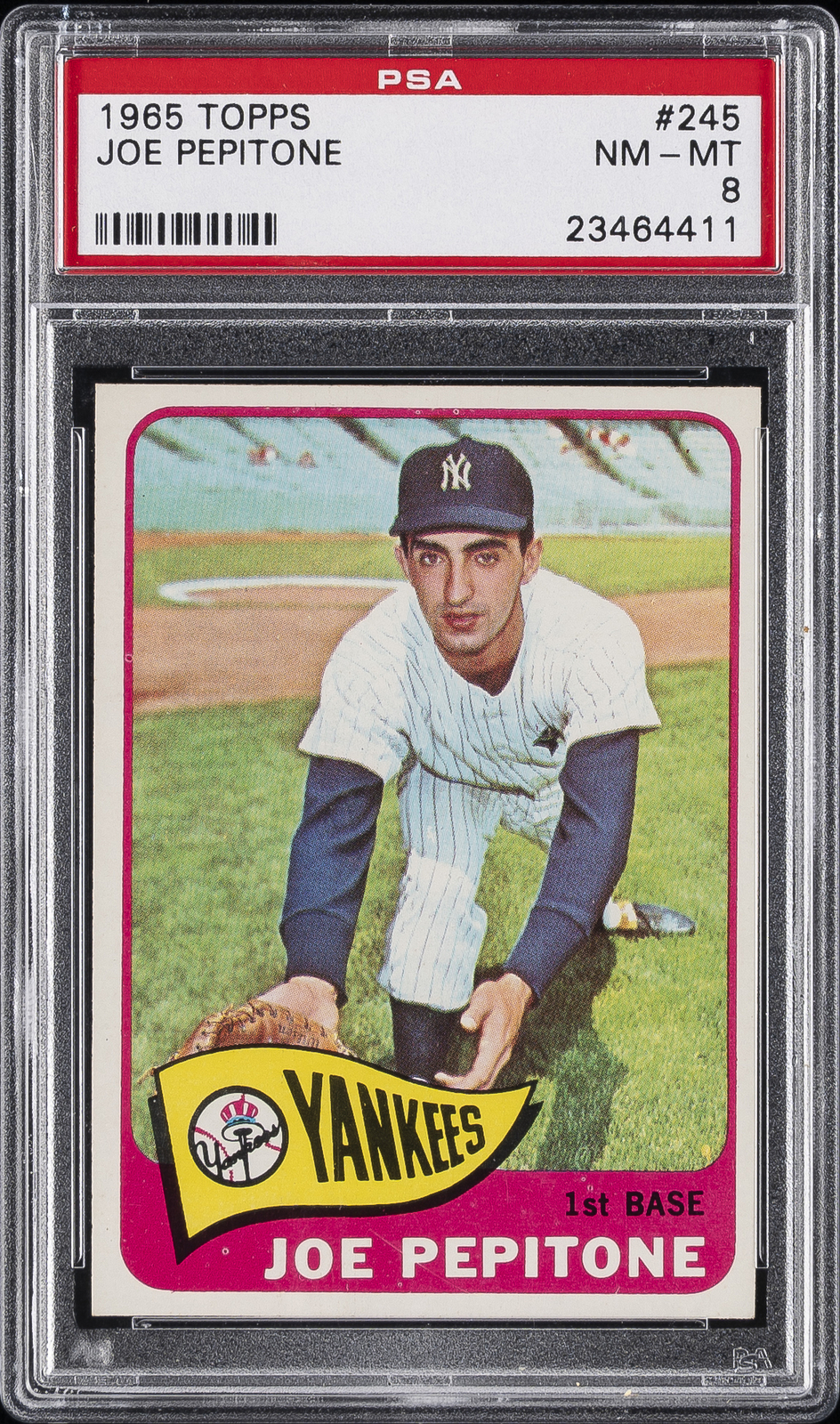 1965 TOPPS #245 JOE PEPITONE PSA 8