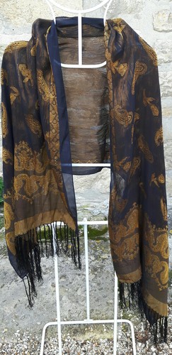 Étole Ocre Dorée à Franges - Occasion - Sans Marque - Accessoire Bohème Chic