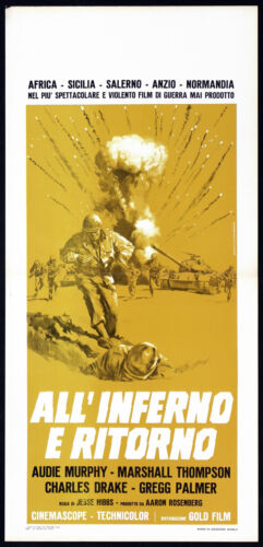 ALL'INFERNO E RITORNO LOCANDINA AUDIE MURPHY R70s TO HELL AND BACK PLAYBILL - Foto 1 di 1