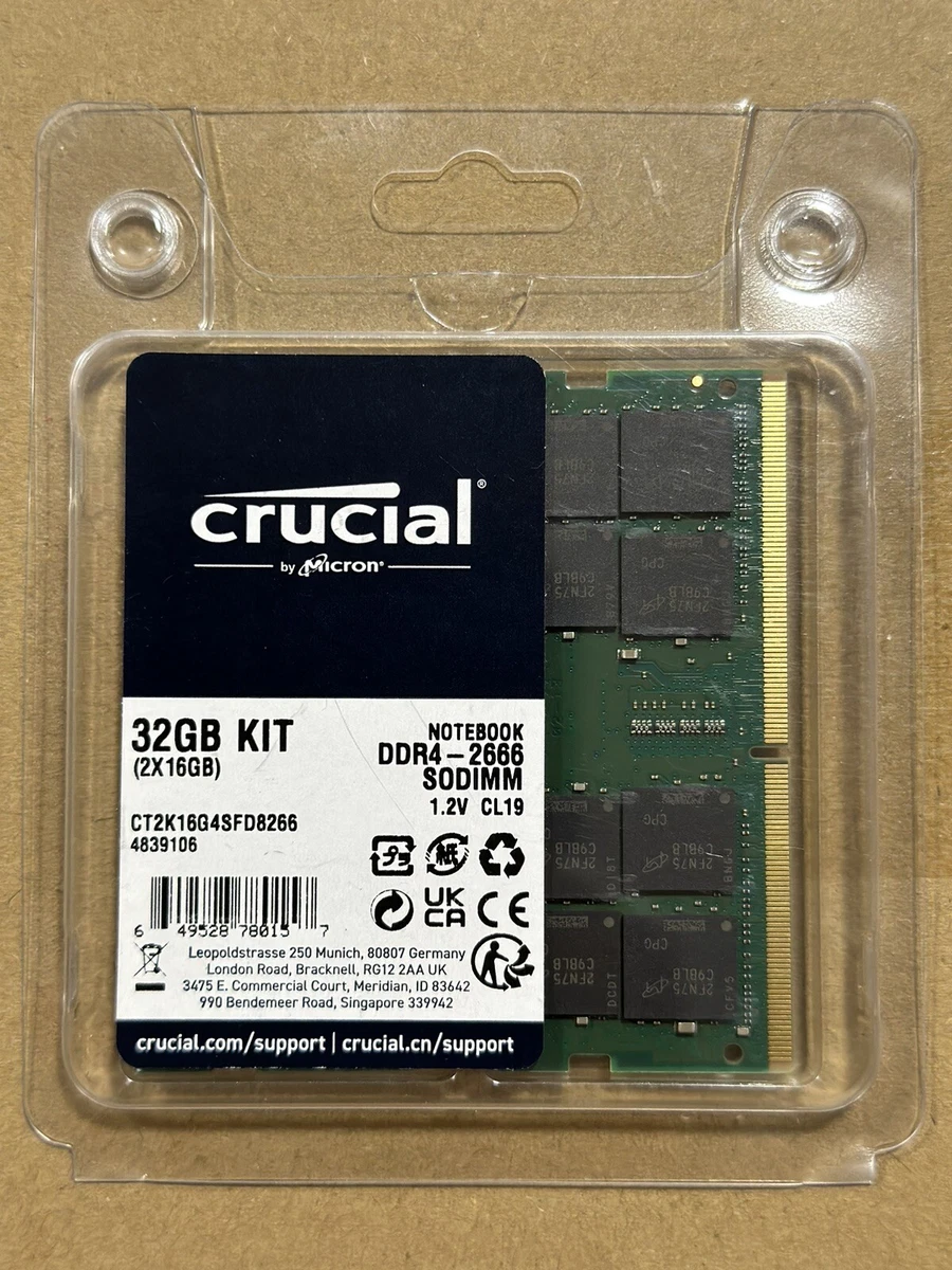 32GB DDR4 2666MHz SODIMM