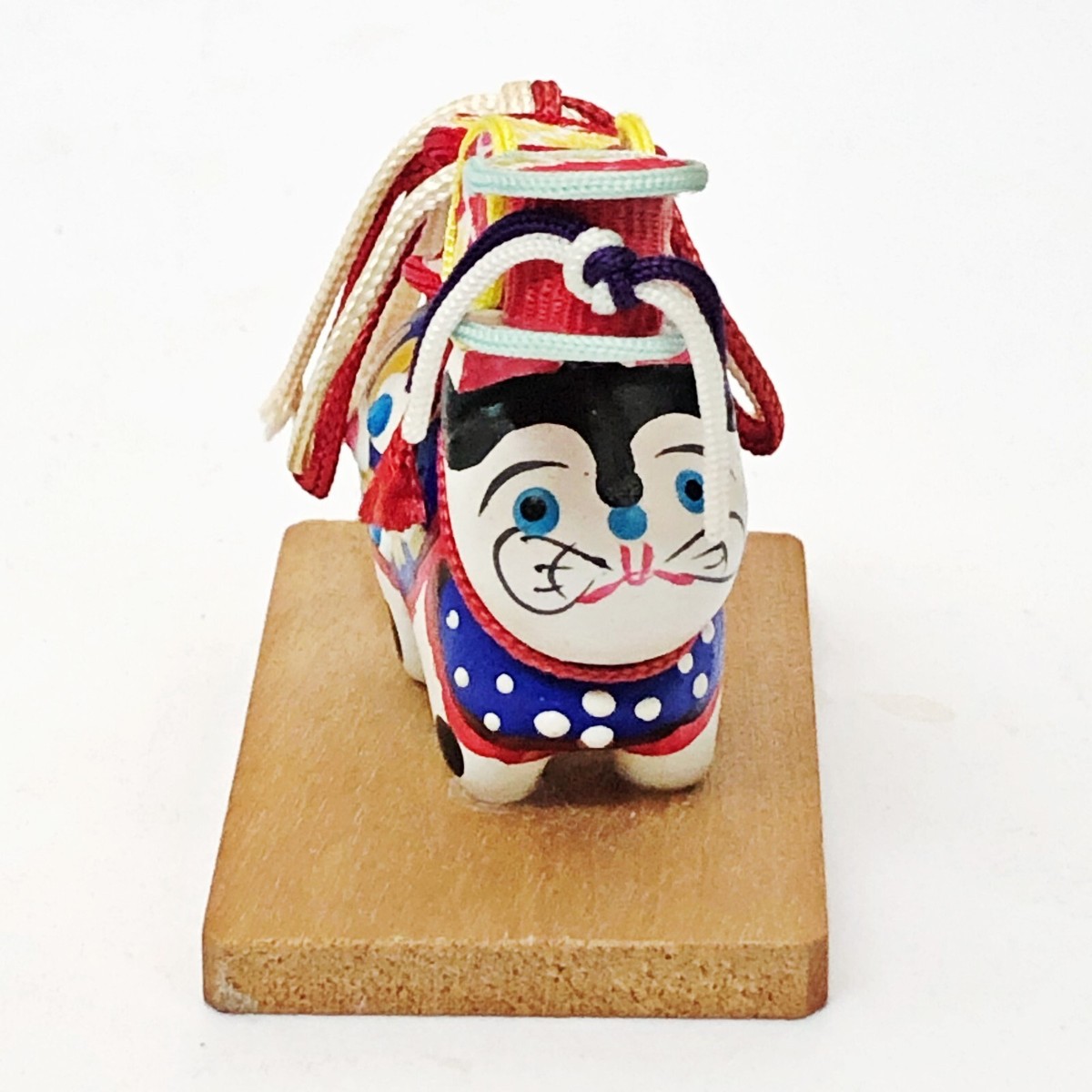 香爐 打出の小槌 鼠小判 置物　M1718 Japanese Hariko Inu Dog Miniature Netsuke Den Den Daiko Drum