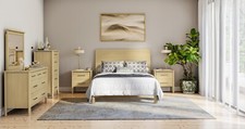 6-Pc Amish Contemporary Modern Bedroom Furniture Set Solid Wood
