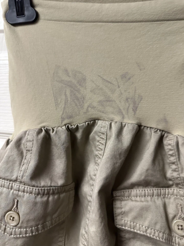 Oh Baby Motherhood Cargo khaki Shorts Womens Size M Medium Maternity Low Rise - Image 4 of 4