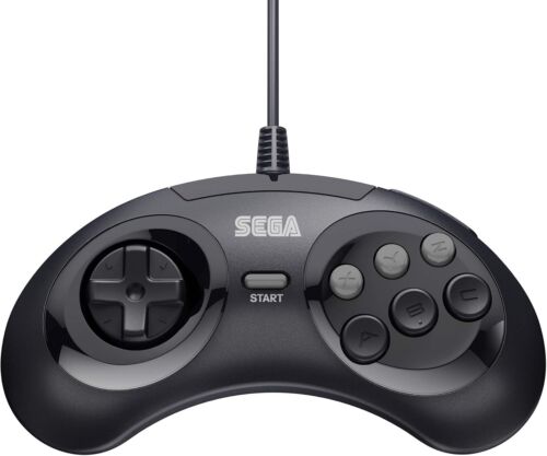 Ergonomic USB Controller for Sega Genesis Mini, PC & Nintendo Switch - Black - Picture 4 of 10