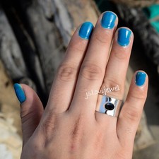 Black Onyx Natural Gemstone 925 Sterling Silver Shining Ring Sparkling Jewelry