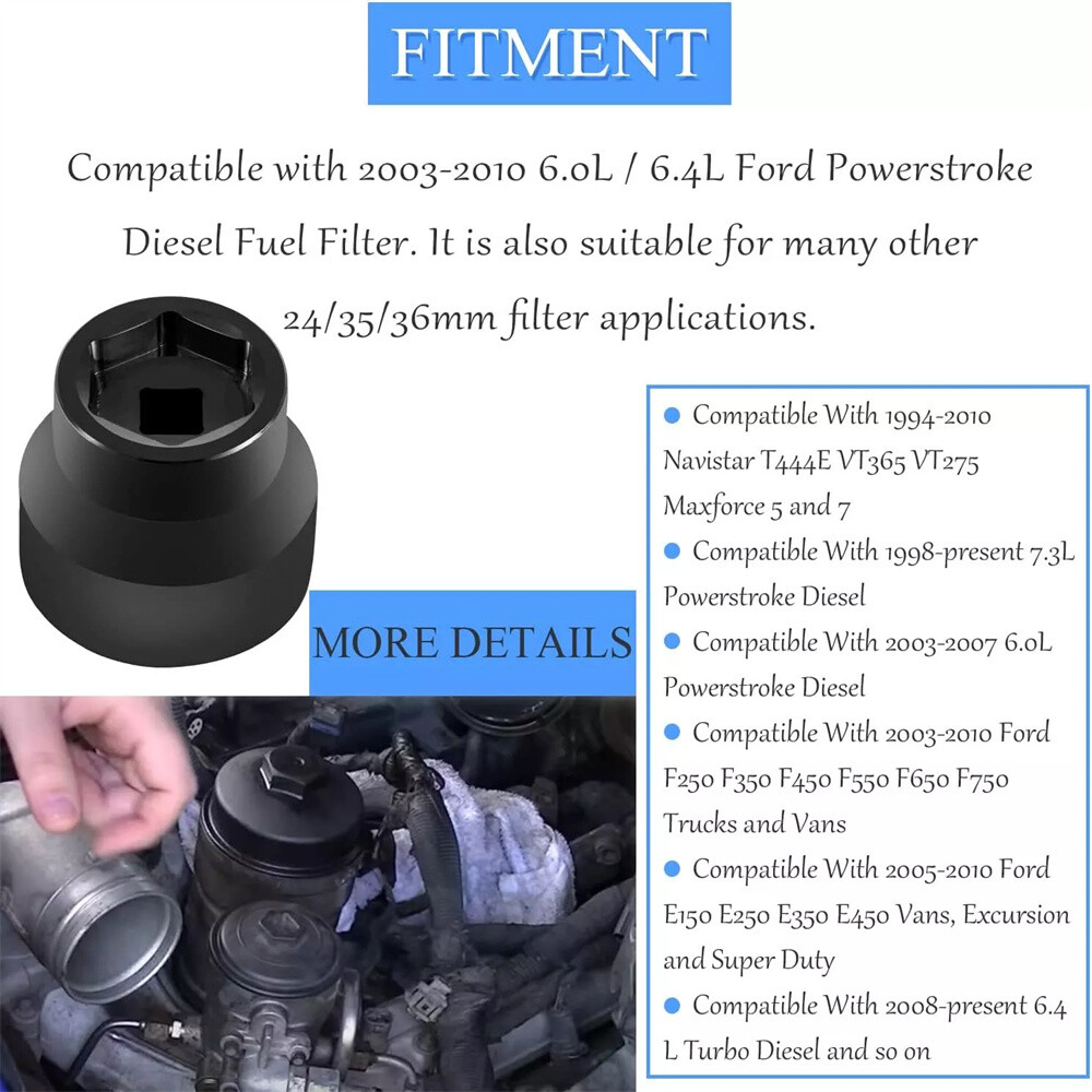 Fuel FilterOil Filter Flip Socket Fits for Ford 6.0L Ethiopia