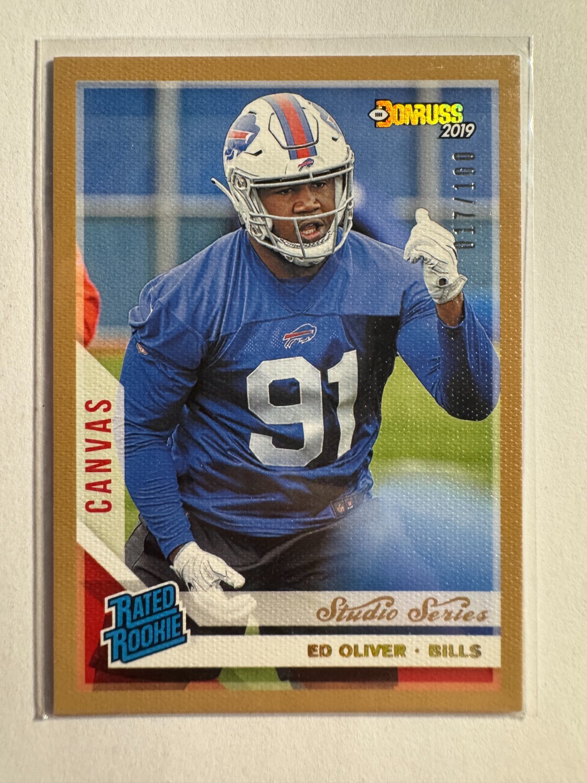 K261,249 - 2019 Donruss Canvas Studio Series #347 Ed Oliver RR #/100
