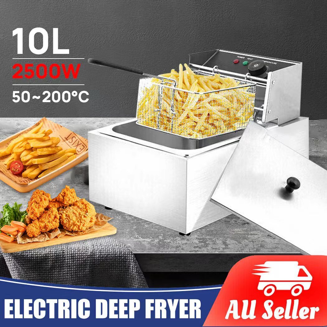 Commercial Electric Deep Fryer Stainless Steel Single Basket Kitchen Chip Cooker — image 16
