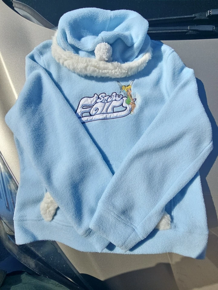Sudadera Pullover de Colección Disney "Hada de la Nieve" Campanilla Polar Sudadera con Capucha Azul Foto 4 de 4