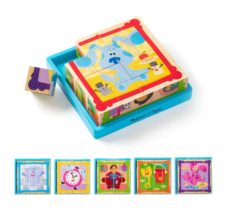 Melissa & Doug Blue's Clues & You! Cubo rompecabezas de madera de 16 piezas, TOTALMENTE NUEVO Foto 3 de 3