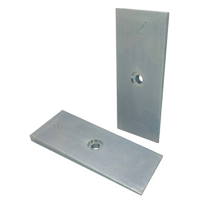 2'' Wide Steel 2 Degree Shims Wedge for Pinion Angle or Caster, Zinc Plated (2)