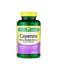 Spring Valley Cayenne Capsules 455 MG 40000 STU 100 Count