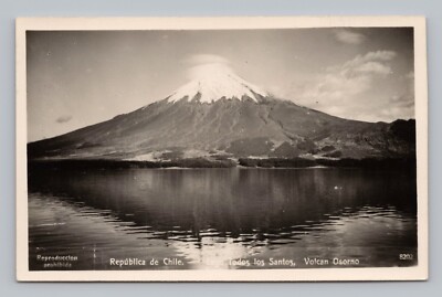 Postcard RPPC Volcano Republica de Chile Lago Todos Santos Vlocan Osorno