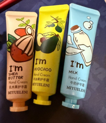 MIYUELENI-3 Pack Hand Cream-SHEA BUTTER-MILK-AVACADO-1.05fl oz