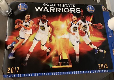 FATHEAD 2017 & 2018 Golden State Warriors Back to Back 48x36 - CURRY KLAY DURANT
