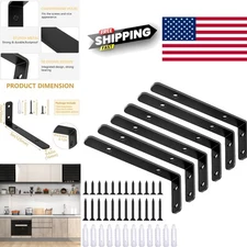 L Shaped Metal Bracket 5 Inch Black Support for Wall Shelves and Furniture