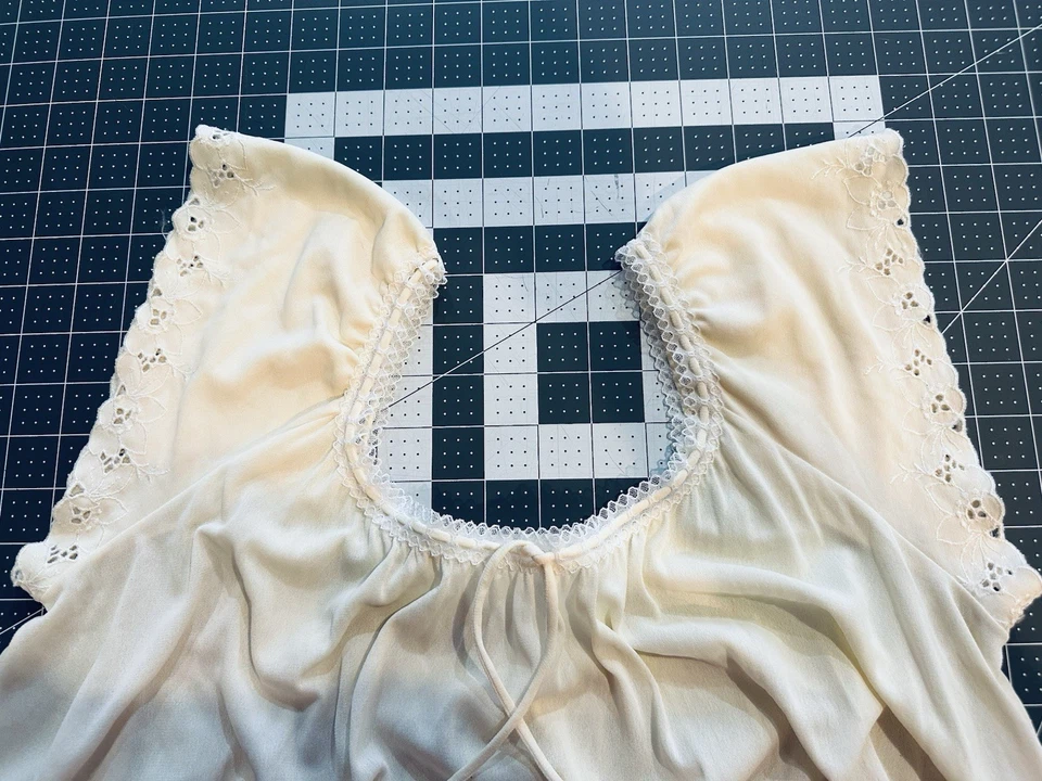 Maxi Camisón Largo Mantequilla Vintage Miss Elaine Dama Hecho en EE. UU. Foto 3 de 4