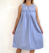 Vintage Gilligan O Malley Cotton Nightgown Cottagecore 3 Pearl Button Closure L