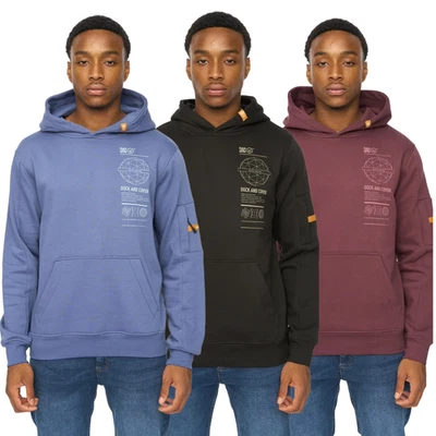 DUKC & COVER Mens Duck & Cover Ashland Graphic Print Pocket Sleeve Regular Fit Hoodie