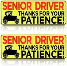 2pcs Senior Driver Car Magnet - Please Be Patient 10.24x3.94in Elderly Driver St