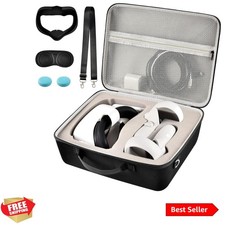 Travel-Ready VR Headset Case with Silicone Cover and Lens Protector for Quest 3