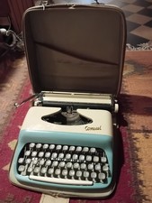 Consul mechanische Schreibmaschine tragbar mit Koffer, t&uuml;rkis/wei&szlig;