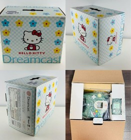 SEGA Dreamcast Hello Kitty Skeleton Blue HKT-3000 Console Set w/Box Tested #157