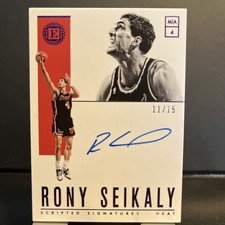 2018-19 Panini Encased /15 Scripted Signatures Rony Seikaly Auto Miami Heat