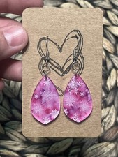 Pink Snowflake Earrings