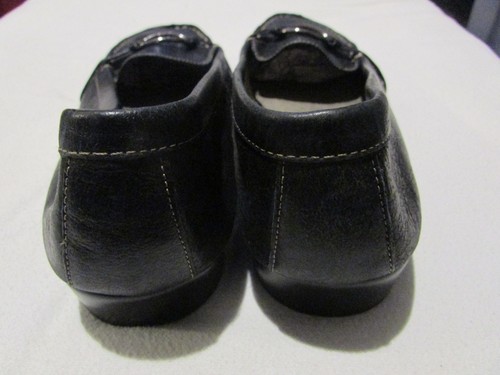 AEROSOLES BLACK BLUISH LEATHER FLATS WOMEN'S SZ. 7.5 - Picture 4 of 5