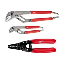 6 In. and 10 In. Straight-Jaw Pliers Set with 10-24 AWG Compact Dipped Grip Wire
