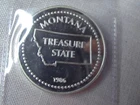 1-Troy Oz .999 Silver Bullion Round 1986 Montana Big Sky Country