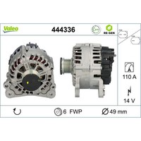 Lichtmaschine Generator 14 V 110 A Ø 49 Mm Valeo FüR U.A. Seat Ibiza
