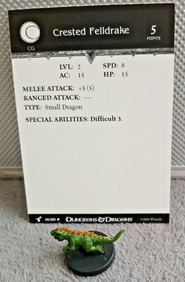 Crested Felldrake #19 Figur + Karte Harbinger, DnD Miniatur Wizard 2003