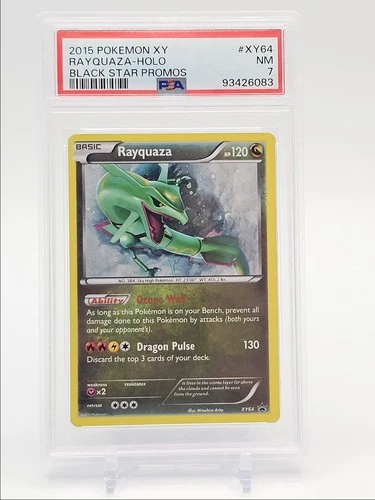 RAYQUAZA 2015 POKEMON XY BLACK STAR PROMO REVERSE HOLO #XY64 PSA 7 Q1036