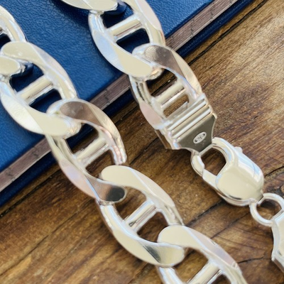 #ad Real Solid 925 Sterling Silver Mens Mariner Chain Link Bracelet or Necklace $509.99