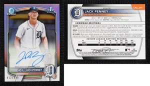 2025 Bowman Chrome Prospect Auto Refractor /499 Jack Penney #CPA-JPY Auto