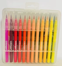 Kingart Soft Tip Case Set Watercolor Brush Markers Assorted 36 Piece