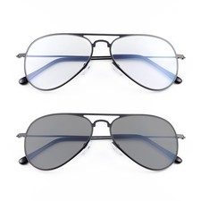 Photochromic Progressive Multifocal Reading Glasses Black UV Protection 1.0x