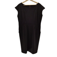 Quince Women Ultra-Stretch Ponte Cap Sleeve Mini Dress Black XL