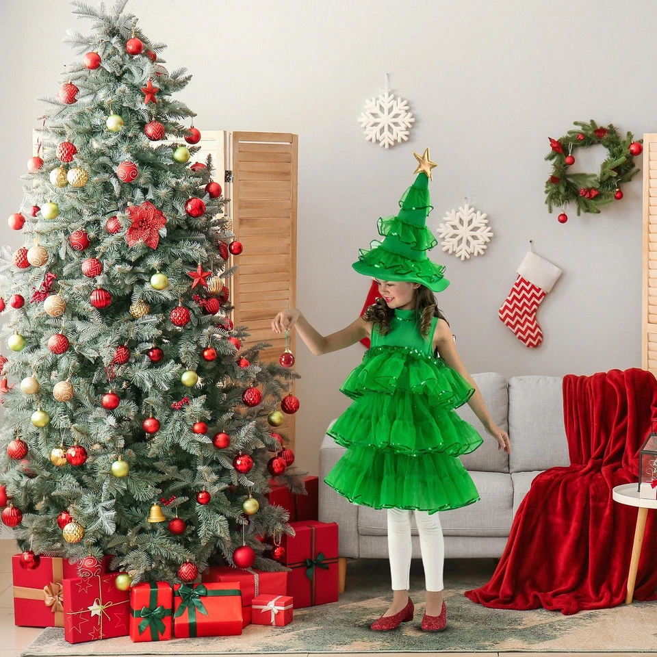 Fantasia infantil de árvore de Natal glitter pequena - Imagem 4 de 4