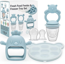 Baby Fruit Food Feeder, Mini Freezer Tray Combo, Teething Toy for Baby