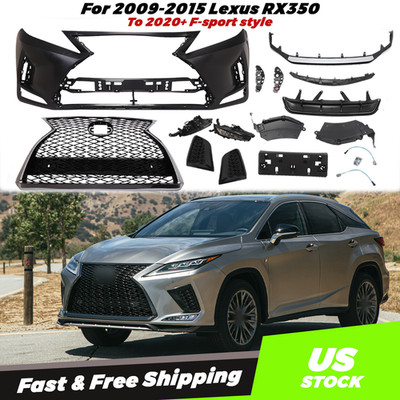 For 2009-2015 Lexus RX350 sports to 2020+ F-Sport Front Bumper Cover Set w/Light