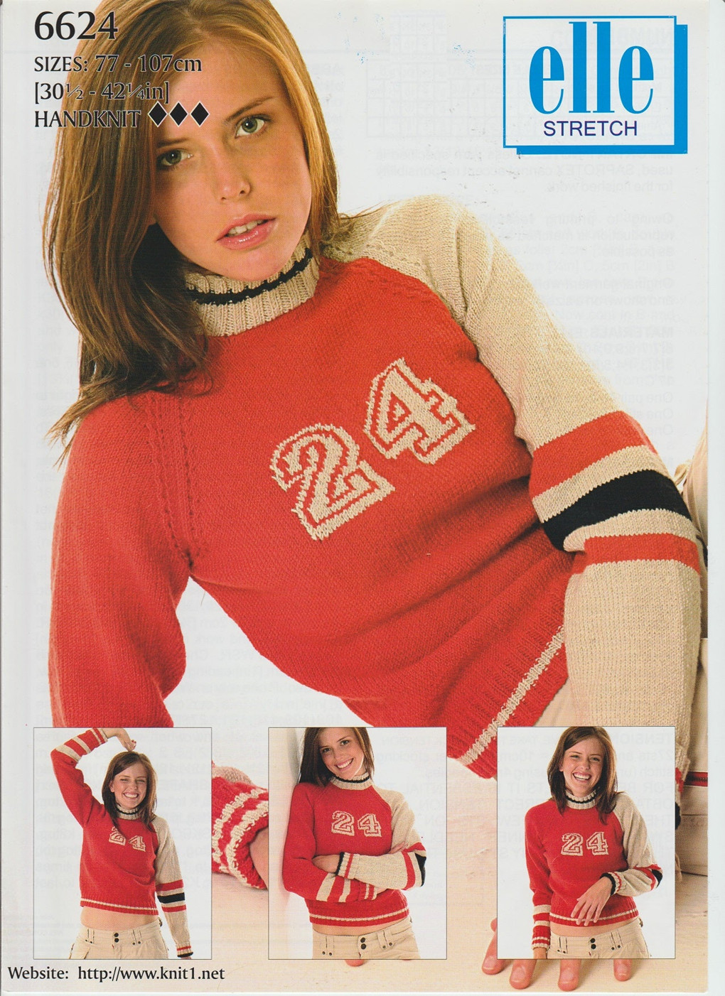 6624 Elle Knitting Pattern Original Paper Leaflet Stretch DK Picture Sweater