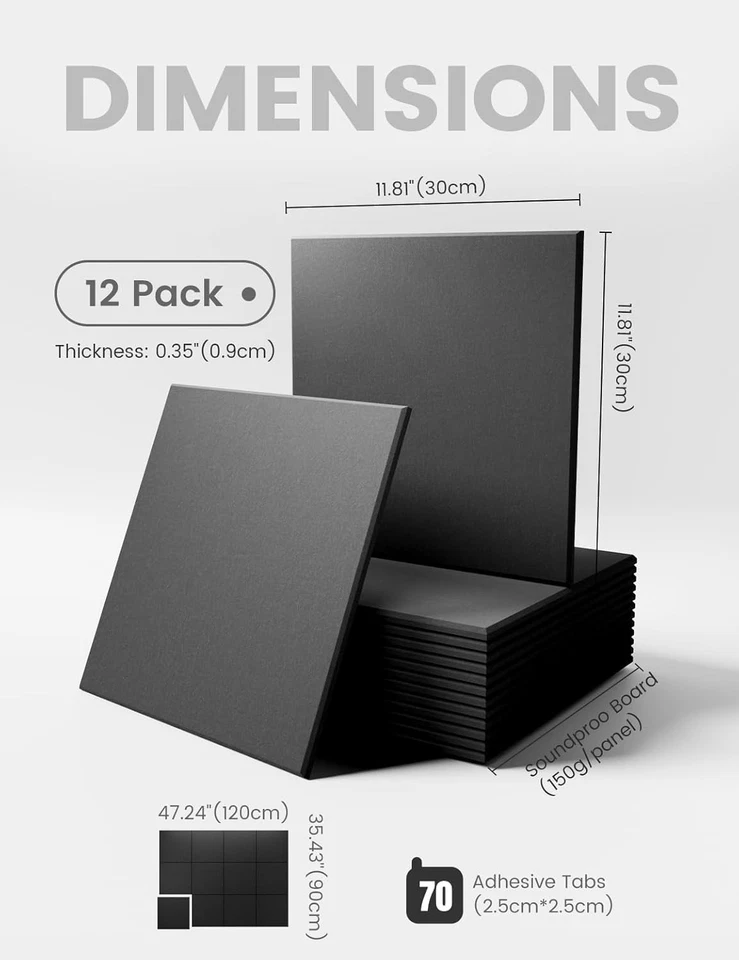 Stylish Large Felt Bulletin Board for Office & Classroom - 12 Heavy Tiles - Image 4 of 4