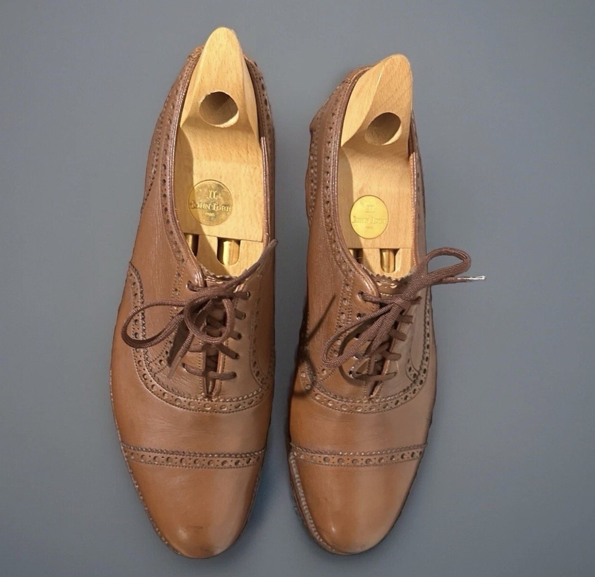 EDWARD GREEN ENGLAND MAN CAPTOE BROWN LEATHER MEN SHOES OXFORDS SZ 11.5/12 Edward Green Penny Loafers Brown Men 11.5 D Leather Slip Ons  main image 3